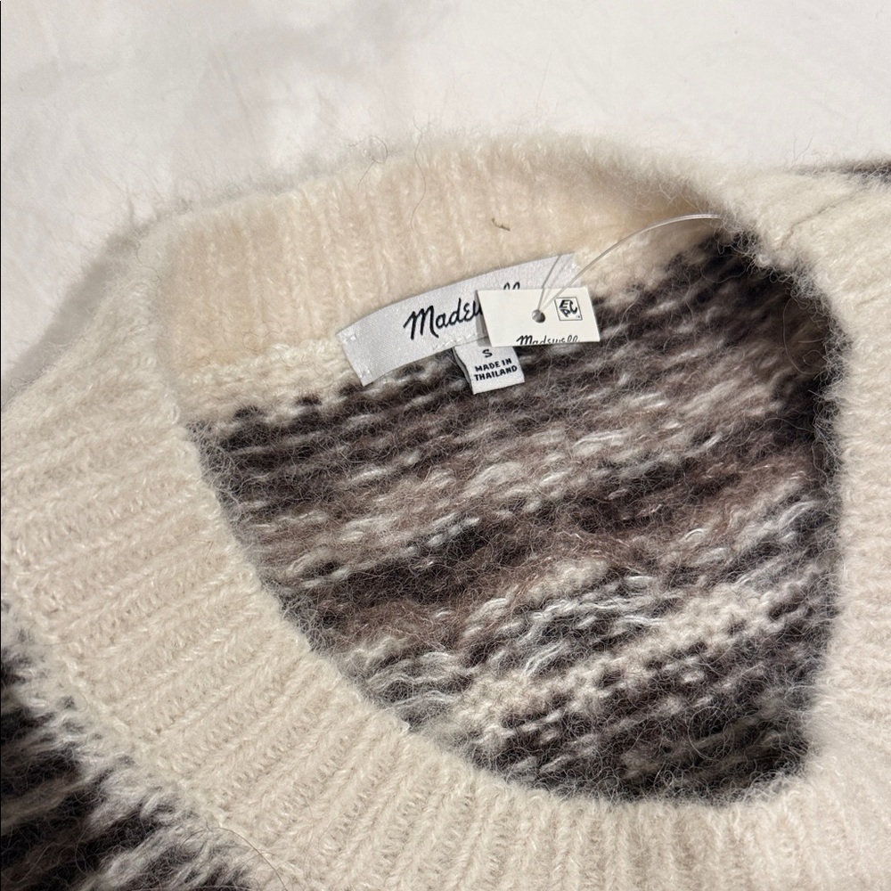 Madewell Cream and Brown Fair Isle Turtleneck Sweater - Picture 5 of 6